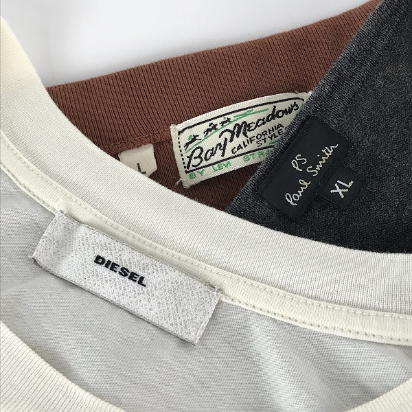 実際に弊社で買取させて頂いた【おまとめ】リーバイス/ポールスミス/ディーゼル 他 Tシャツ/スウェット/ニット 等