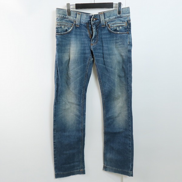 実際に弊社で買取させて頂いたDOLCE&GABBANA/ドルチェアンドガッバーナ/ドルガバ ロゴプレート ダメージ加工デニムパンツ G33GFD/44