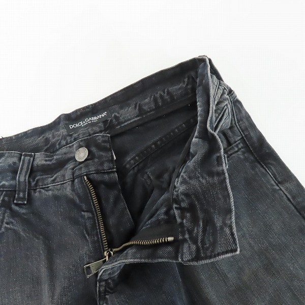 実際に弊社で買取させて頂いたDOLCE&GABBANA/ドルチェアンドガッバーナ/ドルガバ ブラックデニムパンツ G46KLD/44の画像 4枚目