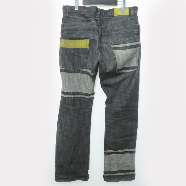 実際に弊社で買取させて頂いたmastermind JAPAN/マスターマインドジャパン Wウエスト 裾ロゴプリント/ゴールド刺繍  デニムパンツ MD2-PA20-G/Mの画像 1枚目