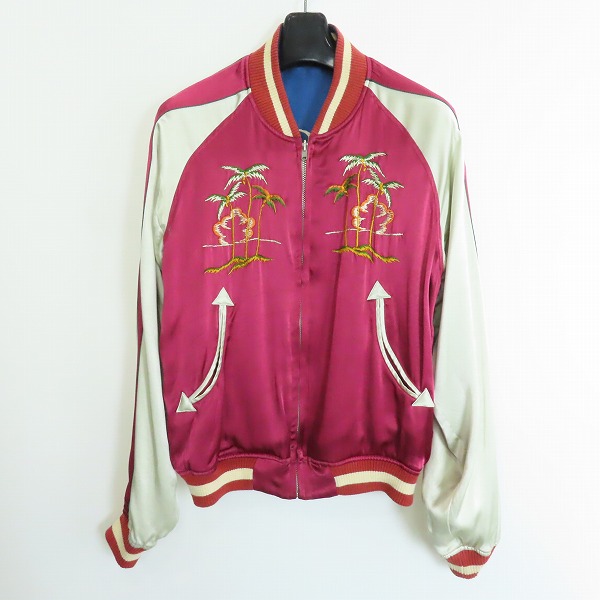 実際に弊社で買取させて頂いたTHE FLAT HEAD/フラットヘッド 白虎 JAPAN ENIWETOK ATOLL リバーシブル スカジャン スーベニアジャケット/Sの画像 2枚目