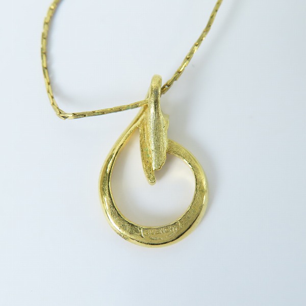 実際に弊社で買取させて頂いたGIVENCHY/ジバンシィ ラインストーン ネックレス ゴールドの画像 2枚目