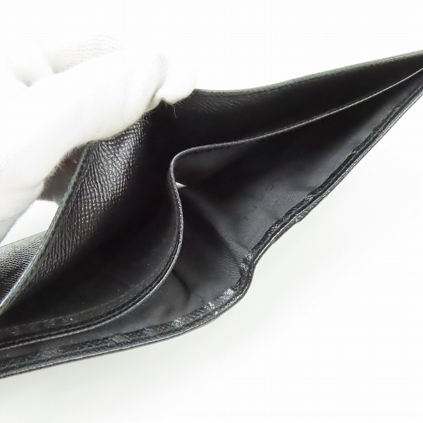 実際に弊社で買取させて頂いたBVLGARI/ブルガリ 財布 二つ折り札入れ ブラック グレインレザーの画像 4枚目