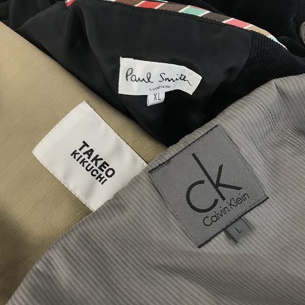 実際に弊社で買取させて頂いた【おまとめ】ポールスミス/タケオキクチ/カルバンクライン テーラードジャケットの画像 1枚目