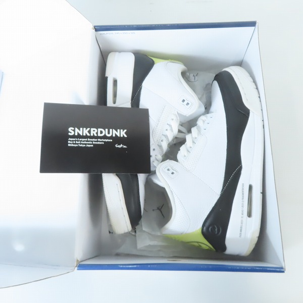 実際に弊社で買取させて頂いたFRAGMENT DESIGN×NIKE/フラグメントデザイン×ナイキ AIR JORDAN 3 エアジョーダン3 DA3595-100 28.5の画像 8枚目