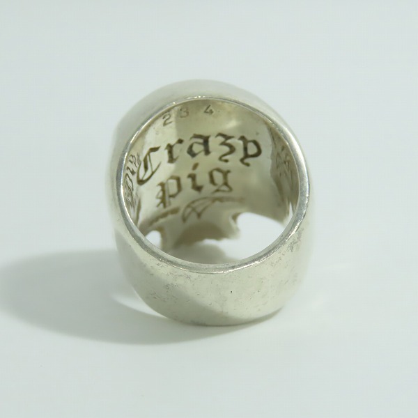 実際に弊社で買取させて頂いたCRAZY PIG/クレイジーピッグ ラージエビルスカルリング 19-20号の画像 3枚目