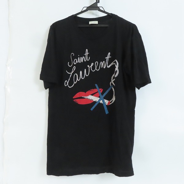 実際に弊社で買取させて頂いた【JPタグ】SAINT LAURENT PARIS/サンローラン・パリ 17AW リップ シガー ノースモーキング Tシャツ 482676 XS