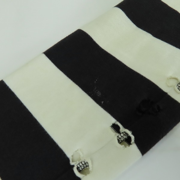 実際に弊社で買取させて頂いたNUMBER (N)INE/ナンバーナイン 2002SS モダンエイジ オパール加工 ダメージ ボーダーロングTシャツ/3の画像 7枚目