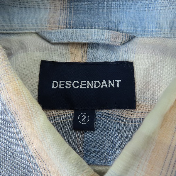実際に弊社で買取させて頂いたDESCENDANT/ディセンダント チェック柄 半袖シャツ /2の画像 2枚目