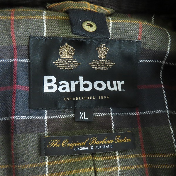 実際に弊社で買取させて頂いたBarbour/ バブアー ASHBY WAX JACKET/アシュビー オイルドワックスジャケット/XLの画像 3枚目