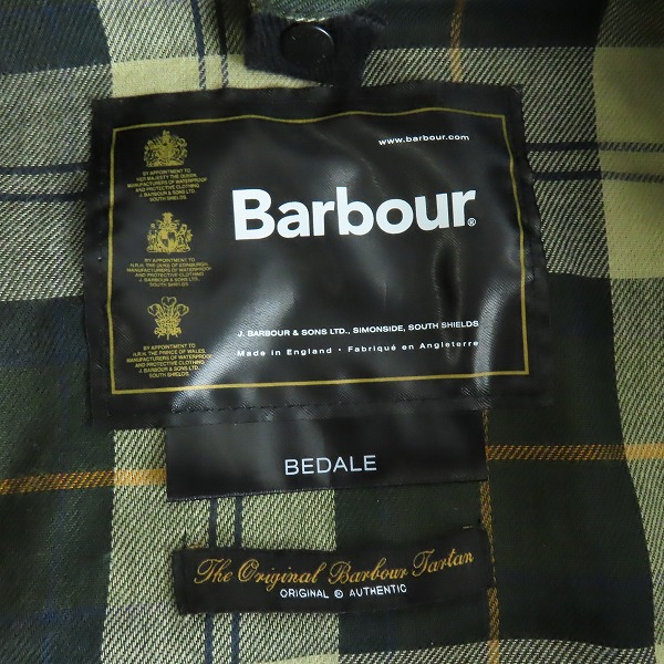 実際に弊社で買取させて頂いたBarbour/バブアー BEDALE JACKET ビデイル 襟コーデュロイ オイルドジャケット MWX0018SG9138 38の画像 3枚目