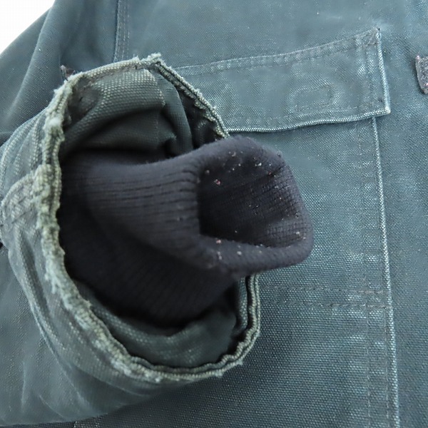 実際に弊社で買取させて頂いたCarhartt/カーハート USA製 Arctic Traditional Coat/カバーオール キルトライニング ダック地 ジャケット C03 BLK/40の画像 6枚目