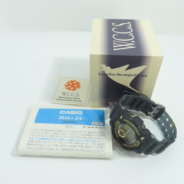 実際に弊社で買取させて頂いたG-SHOCK/Gショック FROGMAN/フロッグマン 2000年 W.C.C.S.世界サンゴ DW-9902GWC-8JR【動作未確認】の画像 5枚目