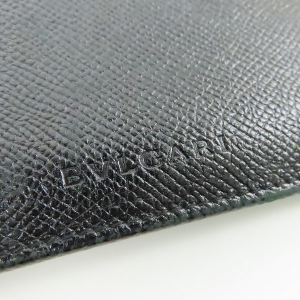 実際に弊社で買取させて頂いたBVLGARI/ブルガリ 財布 二つ折り札入れ ブラック グレインレザーの画像 5枚目