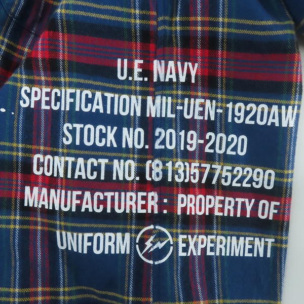 実際に弊社で買取させて頂いたuniform experiment/ユニフォームエクスペリメント ネルシャツ UE-192039/3の画像 5枚目
