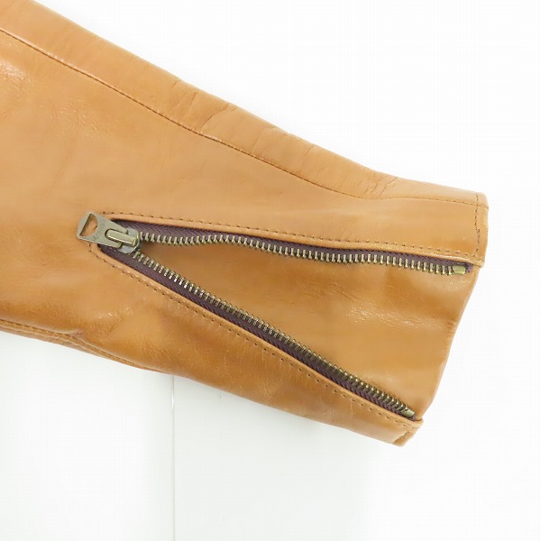 実際に弊社で買取させて頂いたSchott/ショット USA製/60S復刻 カウレザー シングルライダース ジャケット 7009/34の画像 5枚目