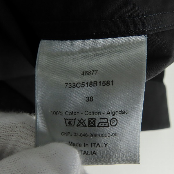 実際に弊社で買取させて頂いたDIOR HOMME/ディオール オム 17AW Bee刺繍比翼ボタンドレス長袖シャツ 733C518B1581/38の画像 3枚目