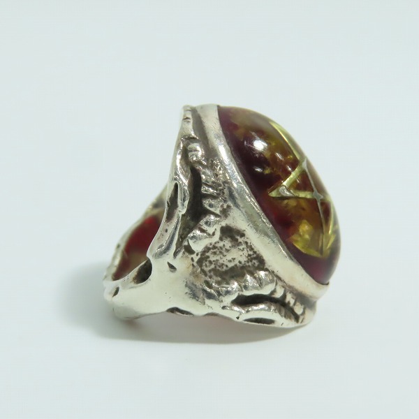 実際に弊社で買取させて頂いたALEX STREETER/アレックスストリーター エンジェルハートリング クラックレッド 9.5号の画像 4枚目