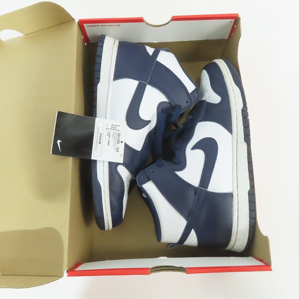 実際に弊社で買取させて頂いたNIKE/ナイキ DUNK HI RETRO CHAMPIONSHIP NAVY/ダンクハイ レトロ チャンピオンシップ ネイビー DD1399-104/26.5の画像 7枚目