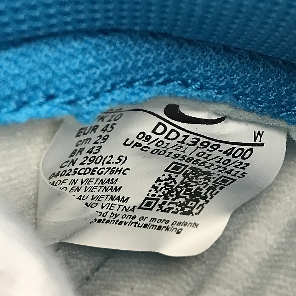 実際に弊社で買取させて頂いた【未使用】NIKE/ナイキ DUNK HI RETRO/ダンクハイ チャンピオンシップ ブルー DD1399-400/29の画像 5枚目