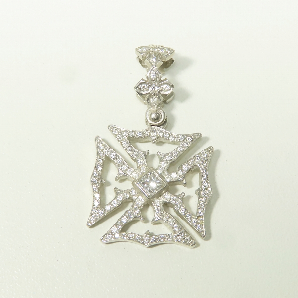実際に弊社で買取させて頂いたLoree Rodkin/ローリーロドキン 18K/K18WG×パヴェダイヤモンド アイアンクロス ペンダントトップの画像 1枚目