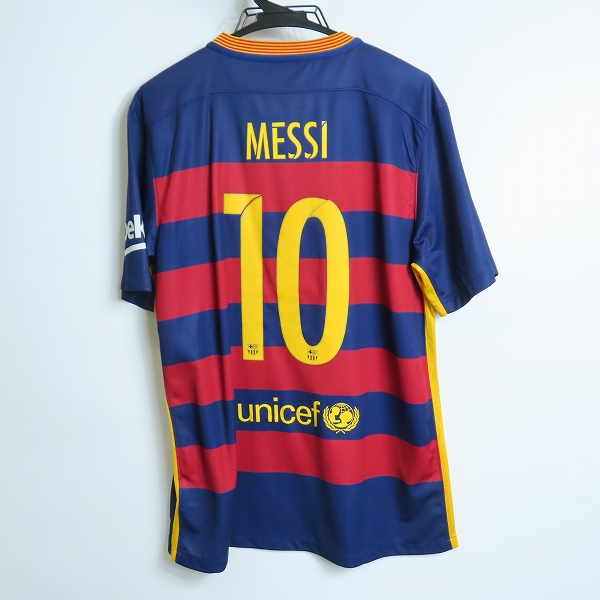 実際に弊社で買取させて頂いたNIKE/ナイキ FCバルセロナ 15/16シーズン レプリカユニフォーム 優勝ワッペン付き #10 メッシ Lの画像 1枚目