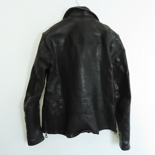 実際に弊社で買取させて頂いたISAMU KATAYAMA BACKLASH/イサムカタヤマバックラッシュ イタリアン ダブルショルダー製品染めダブルライダース 1254-02/Mの画像 1枚目