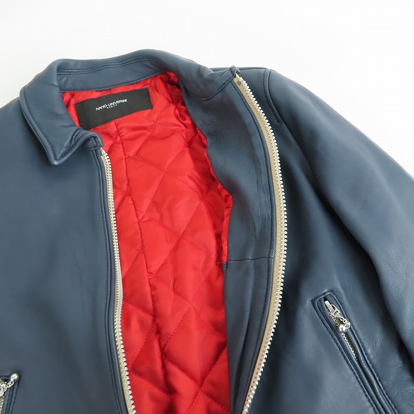 実際に弊社で買取させて頂いた【未使用】nano universe/ナノユニバース 羊革 VINTAGE SINGLE RIDERS/シングルライダースジャケット NUC53L00531SH/Sの画像 4枚目