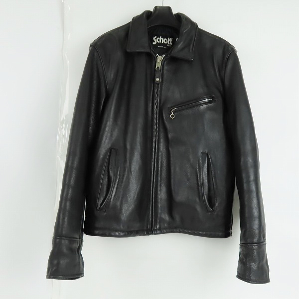 実際に弊社で買取させて頂いたschott/ショット シンサレート 中綿レザージャケット 38