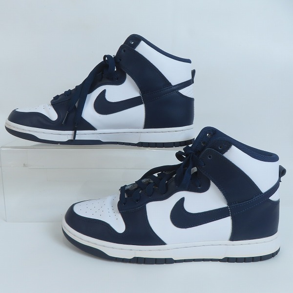 実際に弊社で買取させて頂いたNIKE/ナイキ DUNK HI RETRO CHAMPIONSHIP NAVY/ダンクハイ チャンピオンシップ ネイビー DD1399-104/27.5の画像 3枚目