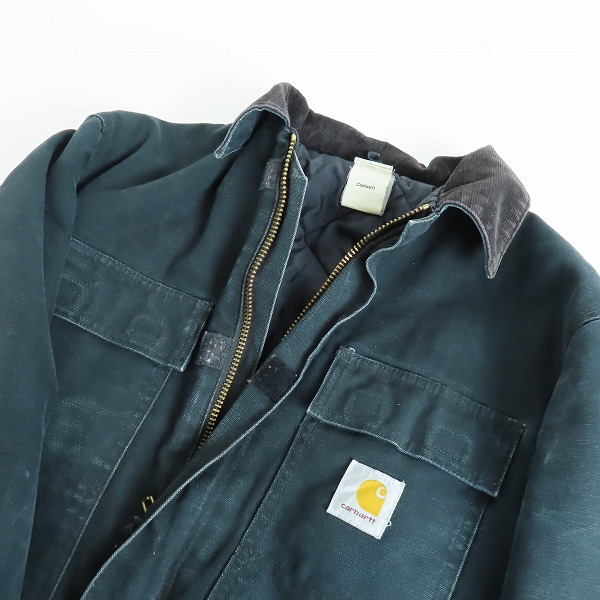 実際に弊社で買取させて頂いたCarhartt/カーハート USA製 Arctic Traditional Coat/カバーオール キルトライニング ダック地 ジャケット C03 BLK/40の画像 2枚目