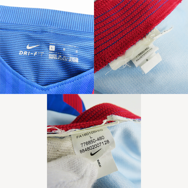 実際に弊社で買取させて頂いたNIKE/ナイキ FCバルセロナ 16/17シーズン レプリカユニフォーム 優勝ワッペン付き #10 メッシ L の画像 2枚目