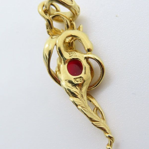 実際に弊社で買取させて頂いたBloody mary/ブラッディマリー K18 Kecil/ケチル ペンダントトップ w/レッドアンバーの画像 4枚目