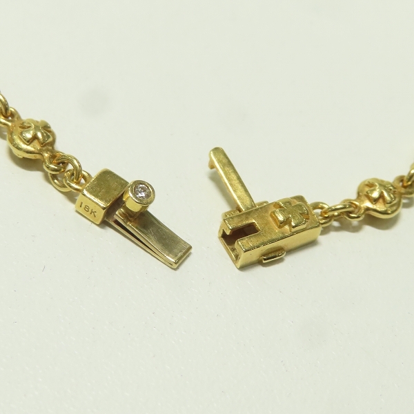 実際に弊社で買取させて頂いたLoree Rodkin/ローリーロドキン 18K/K18YG×1Pダイヤモンド ラウンドクロスボールチェーンネックレスの画像 2枚目