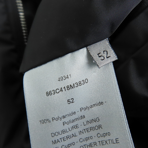 実際に弊社で買取させて頂いた【JPタグ】Dior HOMME/ディオールオム Beeプレート付き ナイロン ジップブルゾン 863C418M3830/52の画像 3枚目