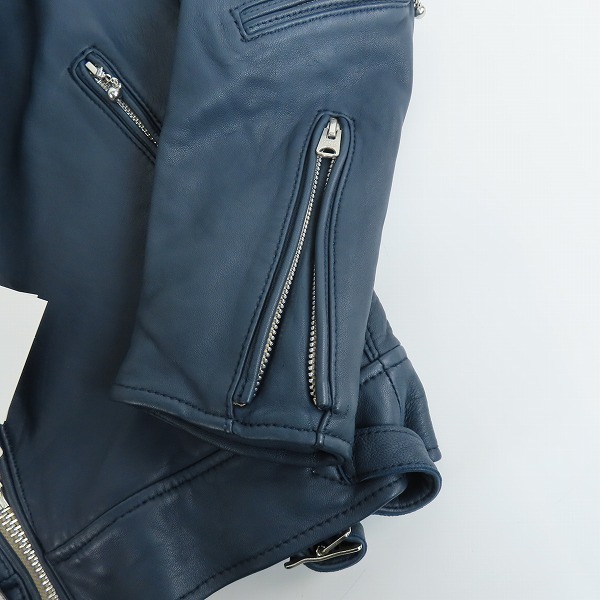 実際に弊社で買取させて頂いた【未使用】nano universe/ナノユニバース 羊革 VINTAGE SINGLE RIDERS/シングルライダースジャケット NUC53L00531SH/Sの画像 5枚目