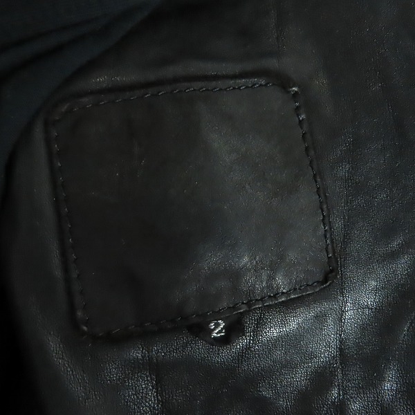 実際に弊社で買取させて頂いたISAMU KATAYAMA BACKLASH/イサムカタヤマバックラッシュ イタリアン ダブルショルダー製品染めダブルライダース 1254-02/Mの画像 4枚目