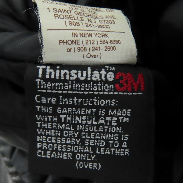 実際に弊社で買取させて頂いたschott/ショット シンサレート 中綿レザージャケット 38の画像 4枚目