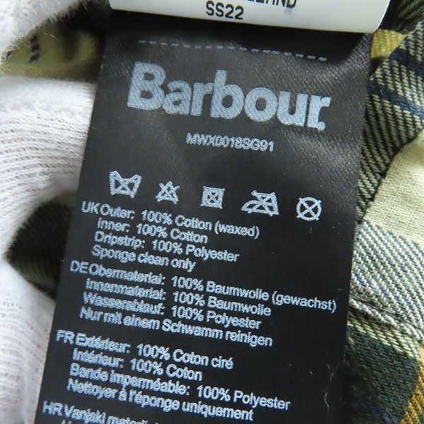 実際に弊社で買取させて頂いたBarbour/バブアー BEDALE JACKET ビデイル 襟コーデュロイ オイルドジャケット MWX0018SG9138 38の画像 5枚目
