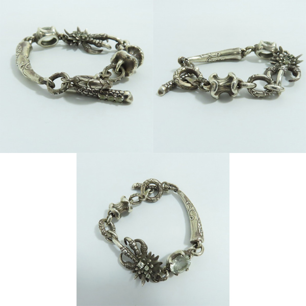 実際に弊社で買取させて頂いた【ギャラ付き】BloodyMary/ブラッディマリー ナイトレイブンブレスレット w/ホワイトトパーズの画像 3枚目