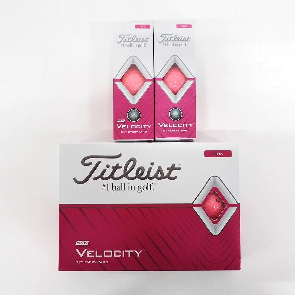 実際に弊社で買取させて頂いた【未使用/オウンネーム】Titleist/タイトリスト VELOCITY/ベロシティ ゴルフボール ピンク 18個の画像 2枚目