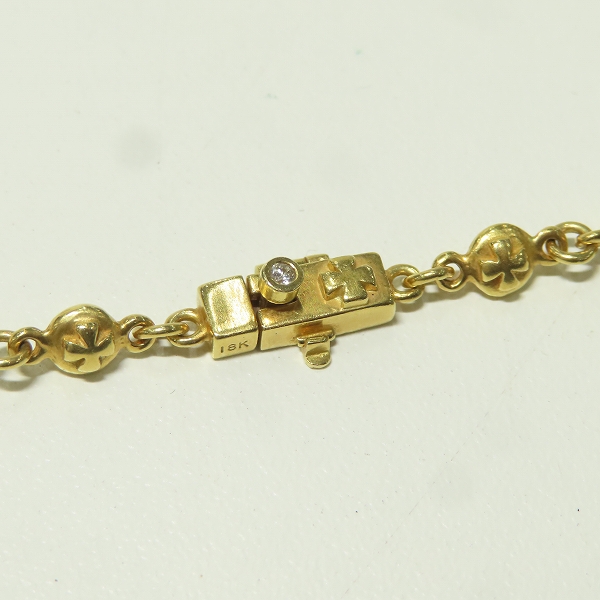 実際に弊社で買取させて頂いたLoree Rodkin/ローリーロドキン 18K/K18YG×1Pダイヤモンド ラウンドクロスボールチェーンネックレスの画像 1枚目