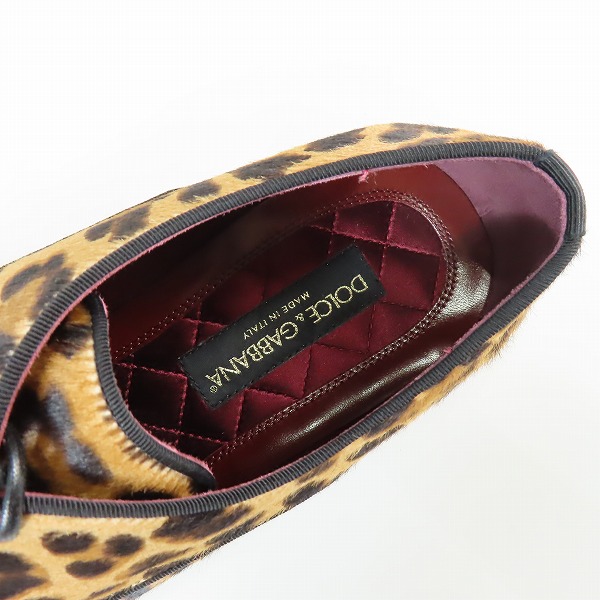 実際に弊社で買取させて頂いたDOLCE&GABBANA/ドルチェ&ガッバーナ レオパードプリント ダービーシューズ A10470/8の画像 4枚目
