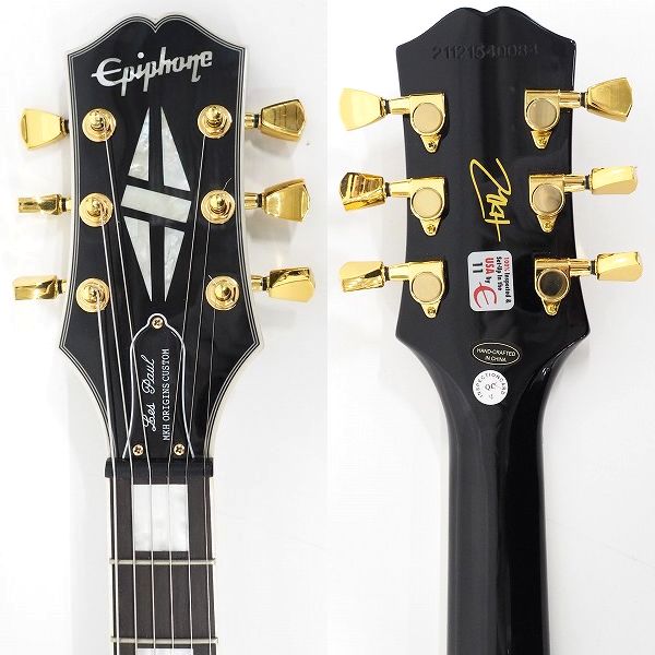 実際に弊社で買取させて頂いた★Epiphone/エピフォン Matt Heafy Les Paul Custom Origins Ebony/マット・ヒーフィー レスポール EMG搭載 ケース付の画像 2枚目