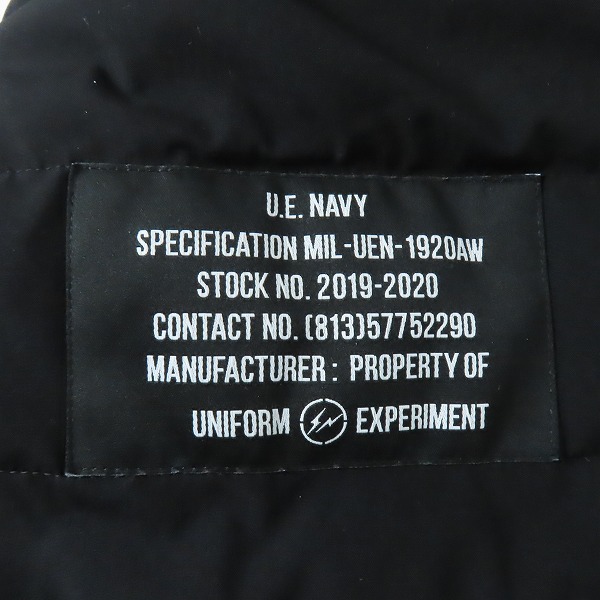 実際に弊社で買取させて頂いたuniform experiment/ユニフォームエクスペリメント 19AW DOWN SHIRT BLOUSON ダウンジャケット UE-192010/4の画像 4枚目