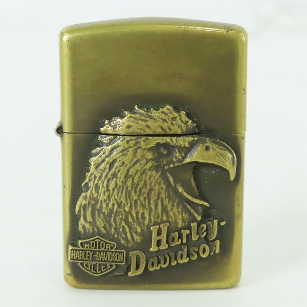 実際に弊社で買取させて頂いたZIPPO/ジッポー HARLEYDAVIDSON/ハーレーダビッドソン イーグルメタル貼り ゴールド/1992年製