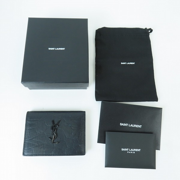 実際に弊社で買取させて頂いたSAINT LAURENT/サンローラン レザーカードケース/名刺入れ 529887 の画像 7枚目