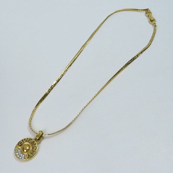 実際に弊社で買取させて頂いたGIVENCHY/ジバンシィ ロゴ ラインストーン ネックレス ゴールドの画像 7枚目