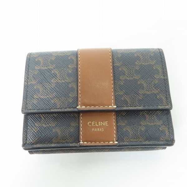 実際に弊社で買取させて頂いたCELINE/セリーヌ マカダム柄 トリオンフ スモールトリフォールド コンパクト/ミニ ウォレット 3つ折り財布