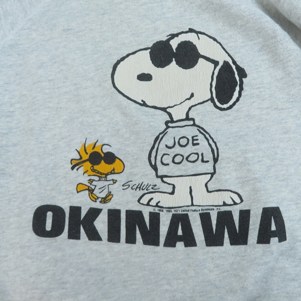 実際に弊社で買取させて頂いたVintage/ヴィンテージ ラグランスウェット スヌーピー OKINAWA Lの画像 3枚目